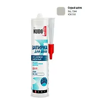 Герметик-затирка для швов KUDO HOME силиконовый санитарный, серый шелк RAL 7044 KSK-164