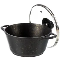 Кастрюля алюминий, антипригарное покрытие, 2 л, с крышкой, крышка стекло, Гурман, Eclipse, ГМк203ЭКИ
