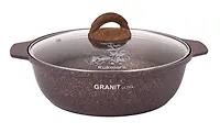 Кастрюля-жаровня 3л со стекл. крышкой, АП линия "Granit ultra" (red) "Kukmara"  жга31а