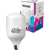 Светодиодная лампа КОСМОС HWLED 40W 220V E27 6500K переходник в комплекте на Е40