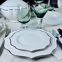 Набор из 6 тарелок 20,5см MAGNOLIA SILVER в под.уп.(х12)Фарфор арт.205-591