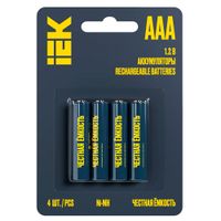 Аккумулятор GREEN Ni-MH AAA 1100мАч (4шт/блистер) IEK AAK-NIMH-03-1100-L04