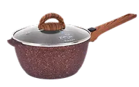 Ковш 2,2л со съемной ручкой, стекл. крышкой, АП линия "Granit Ultra" (red) "Kukmara"  кга0225а