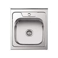 Мойка LEDEME накладная 50*60 т.0,8 ГЛЯНЕЦ бол.сиф. (L95060) (+ сифон)