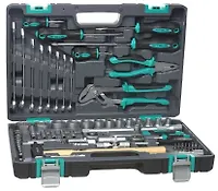 Набор инструментов, 1/2", 1/4",  CrV, пластиковый кейс  76 предм.// STELS арт.14104