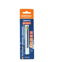 Сверло по стеклу и кафелю Кратон, 4-х резцовый, d8 х 80 мм