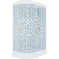 ДК "Коралл 120*80 А" прав., 1/4 круга, низ. подд., Белый, Мозаика, ДН4 (7 мест)