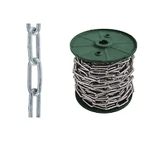Цепь длиннозвенная ,сварная,цинк DIN  763 2мм (100м)