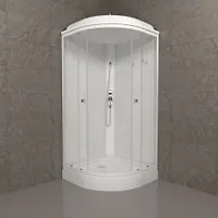 Душевая кабина Triton Ультра 90*90 А 1/4 круга, низкий поддон, Белый, прозрачная, ДН4 (7 мест+сифон)