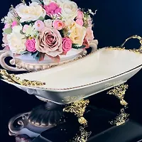 Блюдо 38см на ножках с ручками в под.уп.(х4)Фарфор арт.205-889