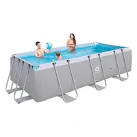 Бассейн каркасный прямоугольный 400*207*122 см, 8870 л, 17727 (цвет: серый) Avenli арт.109413