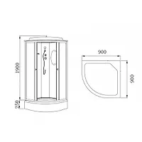 Душевая кабина Hydroom HD-KU9090NB2 90х90x215 без зеркала
