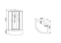 Душевая кабина Hydroom HD-KU8080VF NEW 80х80х215 без зеркала