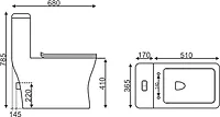 Монолит EvaGold SM9608, тонкое сиденье ДП, с гофрой и подводкой