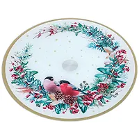 Тортовница вращающаяся "Снегири" 32*2,5 см 357-258