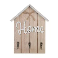 Ключница открытого типа HOME на 3 крючка, 16х20 см, МДФ, металл (510-038)