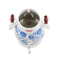 Самовар Centek CT-1091A белый с рисунком, 4 л, 2100 Вт, поддержание температуры, керамический заварник