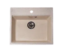 Мойка GranAlliance G-21   (560 х500мм) бежевая с сифоном