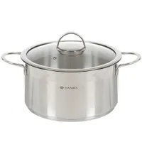 Кастрюля нержавеющая сталь, 5.8 л, с крышкой, Daniks, Бонн, GS-01319-24CA (364387)