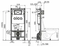 Система инсталляции для унитаза 4 в 1 кнопка белая Alcaplast AM101/1120-4:1 RU M570-001