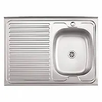 Мойка LEDEME накладная 80*60 т.0,4 правая ГЛЯНЕЦ бол.сиф. (L78060-4R) (+ сифон)