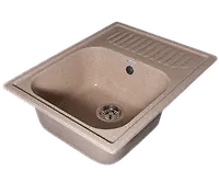 Мойка GranAlliance G-23   (630 х490мм) песочная с сифоном