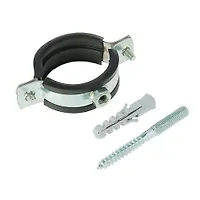 Хомут (РМ) оцинк.с резин. уплотнением VALFEX 3/4" (26-30) (в компл. шпилька М8*80 и дюбель) (120)
