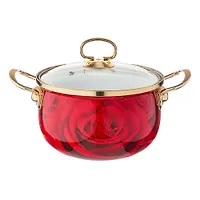 Кастрюля эмалированная agness со стеклянной крышкой, 4,2л, диа.20см 915-112