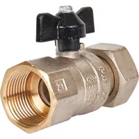 Кран шаровой Stout SVB-0009-000025 с накидной гайкой, ВР/накидная гайка, ручка бабочка 1x1