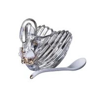 Икорница с бантиком+ложка 11,5*6,5*9,5 см. 355-099