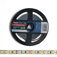 Светодиодная лента на самокл. основе IP20-DC12V-9,6W/m-5M-6500K в герм. уп. Дневной свет UL-4362