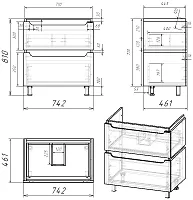 Тумба EvaGold Vesta Vesta 75 №2 (ум. Оскар 750, Quadro 75)