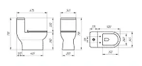 Унитаз-моноблок EvaGold SM9601R безободковый, сиденье тонкое ДП, арматура (с гофрой и подводкой)