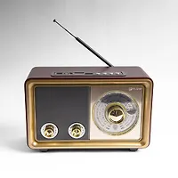 Радиоприемник "БЗРП РП-324BT", УКВ 64-108МГц, СВ, КВ, бат. 2*R20, 220V, USB/microSD/AUX, лупа