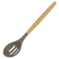 Ложка поварская силикон, с прорезями, навеска, Daniks, Elite Wood, CL04732BC14 (477391)