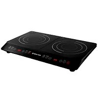 Плитка индукционная BRAYER 2803BR настольная, 2 конфорки, 3400Вт, закаленное стекло, сенс.управление