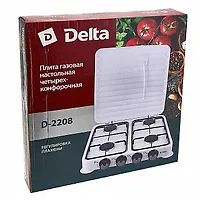 D-2208 Газ. плита DELTA четырехконфорочная, белый
