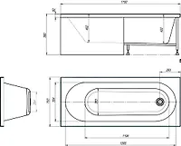 Ванна ERLIT MODERN 170*70 пустая