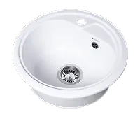 Мойка GranAlliance G-13 (d-440 мм) молочная с сифоном