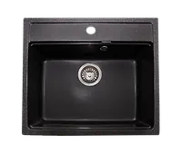 Мойка GranAlliance G-21   (560 х500мм) черная с сифоном