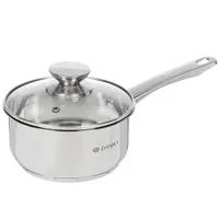 Ковш нерж ОПТИМА 1,6л со стекл крышкой мет/ручка Daniks GS-01201-16SP (355260)