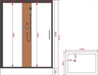 Душевая кабина EvaGold Бамбук 1806B-S 120*80*215 низкий поддон