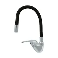 Смеситель для кухни Центр Сантехники ЦС-СМ 27/22AG D35 М42 ЭКО 1 ручка, гиб излив, черный ЭП404019