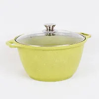 Кастрюля 6л со стеклянной крышкой, АП линия "Trendy style" (lime) "Kukmara"  к61tsl
