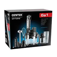 Блендер Centek CT-1310 1200Вт, шинковка 2.0л (нарезка КУБИКОВ 8х8мм), чоппер 0.5, венчик, стакан