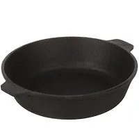 Жаровня чугун, 24 см, с двумя ручками, Гурман, DavrMetall, индукция (487490)