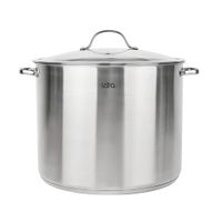 LR02-900 Кастрюля LARA серия АТЛАНТ (нерж) 28x24см, 14.7л, 5-слой капсулир индукц дно, стекл крышка