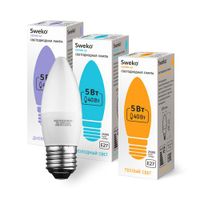 Светодиодная лампа 42 серия 42LED-C35-5W-230-3000K-E27 (38466)