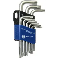 Набор ключей угловых КОБАЛЬТTamper TORX T10,T15,T20,T25,T27,T30,T40,T45,T50 Cr-V (9 шт.) (020406-09)