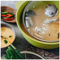 Кастрюля-жаровня 3л со стеклянной крышкой, АП линия "Trendy style" (lime) "Kukmara"